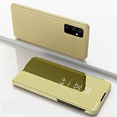 Samsung Galaxy A15 4G用手帳型 レザーケース スタンド 鏡面 カバー ZL1 サムスン ゴールド