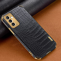 Samsung Galaxy A15 4G用ケース 高級感 手触り良いレザー柄 サムスン ブラック