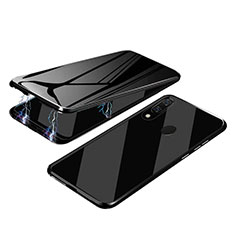 Samsung Galaxy A20用ケース 高級感 手触り良い アルミメタル 製の金属製 360度 フルカバーバンパー 鏡面 カバー サムスン ブラック
