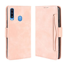 Samsung Galaxy A20s用手帳型 レザーケース スタンド カバー BY3 サムスン ピンク