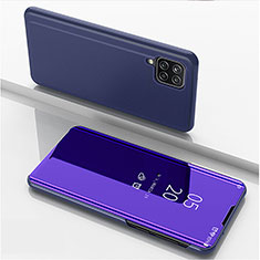 Samsung Galaxy A22 4G用手帳型 レザーケース スタンド 鏡面 カバー L05 サムスン パープル