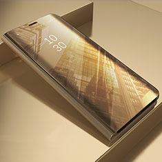 Samsung Galaxy A22 4G用手帳型 レザーケース スタンド 鏡面 カバー L04 サムスン ゴールド