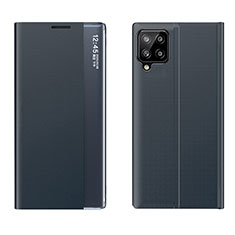 Samsung Galaxy A22 4G用手帳型 レザーケース スタンド カバー QH2 サムスン ミッドナイトネイビー