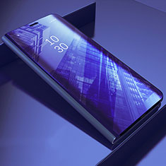 Samsung Galaxy A22 5G用手帳型 レザーケース スタンド 鏡面 カバー L03 サムスン パープル
