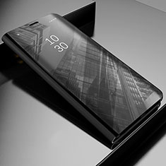 Samsung Galaxy A22 5G用手帳型 レザーケース スタンド 鏡面 カバー L03 サムスン ブラック