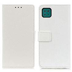 Samsung Galaxy A22 5G用手帳型 レザーケース スタンド カバー M08L サムスン ホワイト