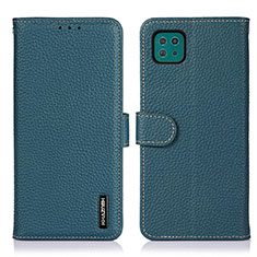 Samsung Galaxy A22 5G用手帳型 レザーケース スタンド カバー B01H サムスン グリーン
