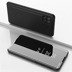 Samsung Galaxy A22 5G用手帳型 レザーケース スタンド 鏡面 カバー L05 サムスン ブラック