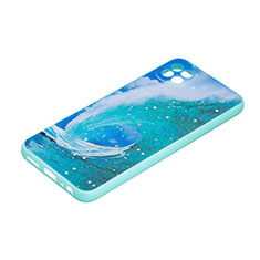Samsung Galaxy A22s 5G用シリコンケース ソフトタッチラバー バタフライ パターン カバー Y01X サムスン グリーン