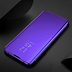 Samsung Galaxy A22s 5G用手帳型 レザーケース スタンド 鏡面 カバー L01 サムスン ミッドナイトネイビー