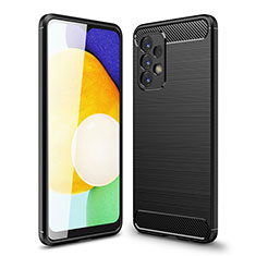 Samsung Galaxy A23 4G用シリコンケース ソフトタッチラバー ライン カバー サムスン ブラック