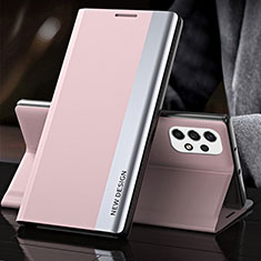 Samsung Galaxy A23 5G用手帳型 レザーケース スタンド カバー QH2 サムスン ローズゴールド