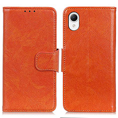 Samsung Galaxy A23s用手帳型 レザーケース スタンド カバー N05P サムスン オレンジ