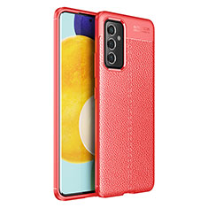 Samsung Galaxy A24 4G用シリコンケース ソフトタッチラバー レザー柄 カバー サムスン レッド