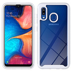 Samsung Galaxy A30用360度 フルカバー ハイブリットバンパーケース クリア透明 プラスチック カバー ZJ1 サムスン ホワイト