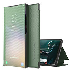 Samsung Galaxy A30S用手帳型 レザーケース スタンド カバー ZL1 サムスン グリーン