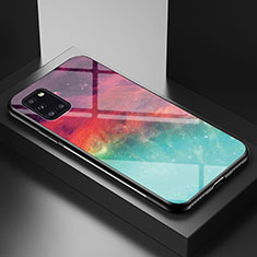 Samsung Galaxy A31用ハイブリットバンパーケース プラスチック パターン 鏡面 カバー LS1 サムスン レッド