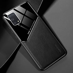Samsung Galaxy A31用シリコンケース ソフトタッチラバー レザー柄 アンドマグネット式 サムスン ブラック