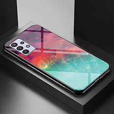 Samsung Galaxy A32 4G用ハイブリットバンパーケース プラスチック パターン 鏡面 カバー LS1 サムスン レッド