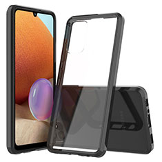 Samsung Galaxy A32 4G用360度 フルカバー ハイブリットバンパーケース クリア透明 プラスチック カバー ZJ5 サムスン ブラック