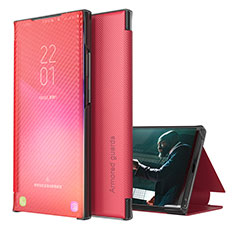 Samsung Galaxy A32 4G用手帳型 レザーケース スタンド カバー ZL1 サムスン レッド