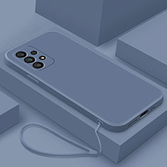 Samsung Galaxy A32 4G用360度 フルカバー極薄ソフトケース シリコンケース 耐衝撃 全面保護 バンパー S01 サムスン ラベンダーグレー