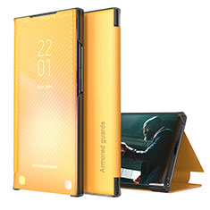 Samsung Galaxy A32 5G用手帳型 レザーケース スタンド カバー ZL1 サムスン イエロー