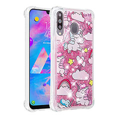 Samsung Galaxy A40s用シリコンケース ソフトタッチラバー ブリンブリン カバー S03 サムスン レッド