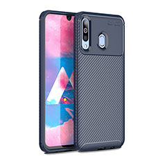 Samsung Galaxy A40s用シリコンケース ソフトタッチラバー ツイル カバー サムスン ネイビー