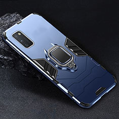 Samsung Galaxy A41用ハイブリットバンパーケース プラスチック アンド指輪 マグネット式 サムスン ネイビー