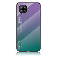 Samsung Galaxy A42 5G用ハイブリットバンパーケース プラスチック 鏡面 虹 グラデーション 勾配色 カバー LS1 サムスン マルチカラー
