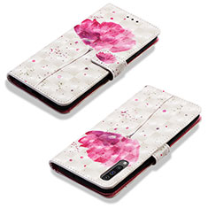Samsung Galaxy A50用手帳型 レザーケース スタンド パターン カバー Y03B サムスン ピンク