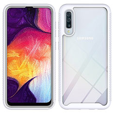 Samsung Galaxy A50用360度 フルカバー ハイブリットバンパーケース クリア透明 プラスチック カバー ZJ1 サムスン ホワイト