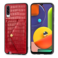 Samsung Galaxy A50用ケース 高級感 手触り良いレザー柄 S01D サムスン レッド