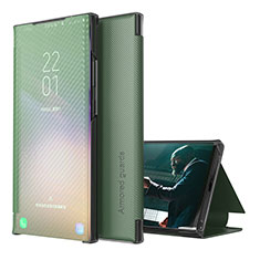 Samsung Galaxy A50S用手帳型 レザーケース スタンド カバー ZL1 サムスン グリーン