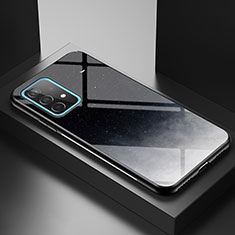 Samsung Galaxy A52 4G用ハイブリットバンパーケース プラスチック パターン 鏡面 カバー LS1 サムスン グレー