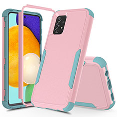 Samsung Galaxy A52 4G用ハイブリットバンパーケース プラスチック 兼シリコーン カバー 前面と背面 360度 フル MQ1 サムスン ピンク