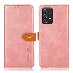 Samsung Galaxy A52 4G用手帳型 レザーケース スタンド カバー N07P サムスン ピンク