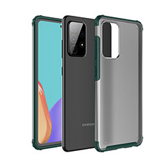 Samsung Galaxy A52 4G用ハイブリットバンパーケース クリア透明 プラスチック カバー サムスン グリーン