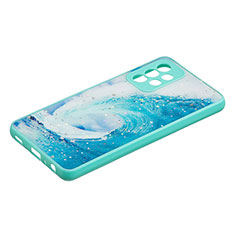 Samsung Galaxy A52 5G用シリコンケース ソフトタッチラバー バタフライ パターン カバー Y01X サムスン グリーン