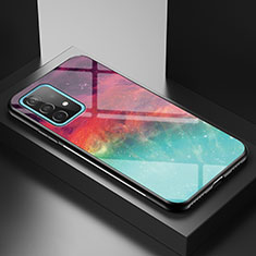 Samsung Galaxy A52s 5G用ハイブリットバンパーケース プラスチック パターン 鏡面 カバー LS1 サムスン レッド