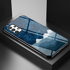 Samsung Galaxy A53 5G用ハイブリットバンパーケース プラスチック パターン 鏡面 カバー LS1 サムスン ネイビー
