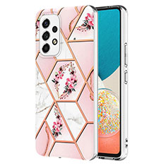Samsung Galaxy A53 5G用シリコンケース ソフトタッチラバー バタフライ パターン カバー Y02B サムスン ピンク