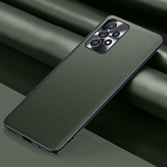 Samsung Galaxy A53 5G用ケース 高級感 手触り良いレザー柄 QK1 サムスン グリーン