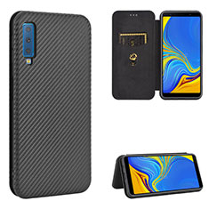 Samsung Galaxy A7 (2018) A750用手帳型 レザーケース スタンド カバー L09Z サムスン ブラック