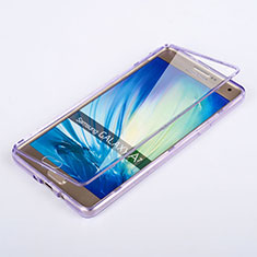 Samsung Galaxy A7 SM-A700用ソフトケース フルカバー クリア透明 サムスン パープル