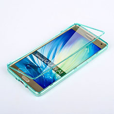 Samsung Galaxy A7 SM-A700用ソフトケース フルカバー クリア透明 サムスン ブルー
