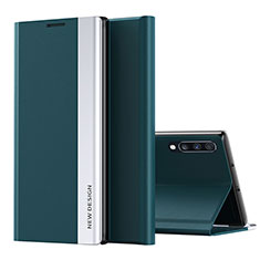 Samsung Galaxy A70用手帳型 レザーケース スタンド カバー QH1 サムスン グリーン