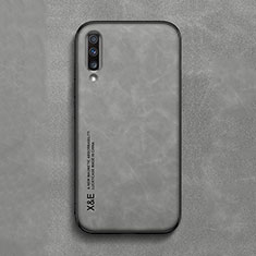 Samsung Galaxy A70用ケース 高級感 手触り良いレザー柄 DY1 サムスン グレー