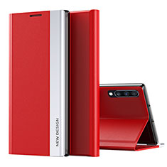 Samsung Galaxy A70S用手帳型 レザーケース スタンド カバー QH1 サムスン レッド